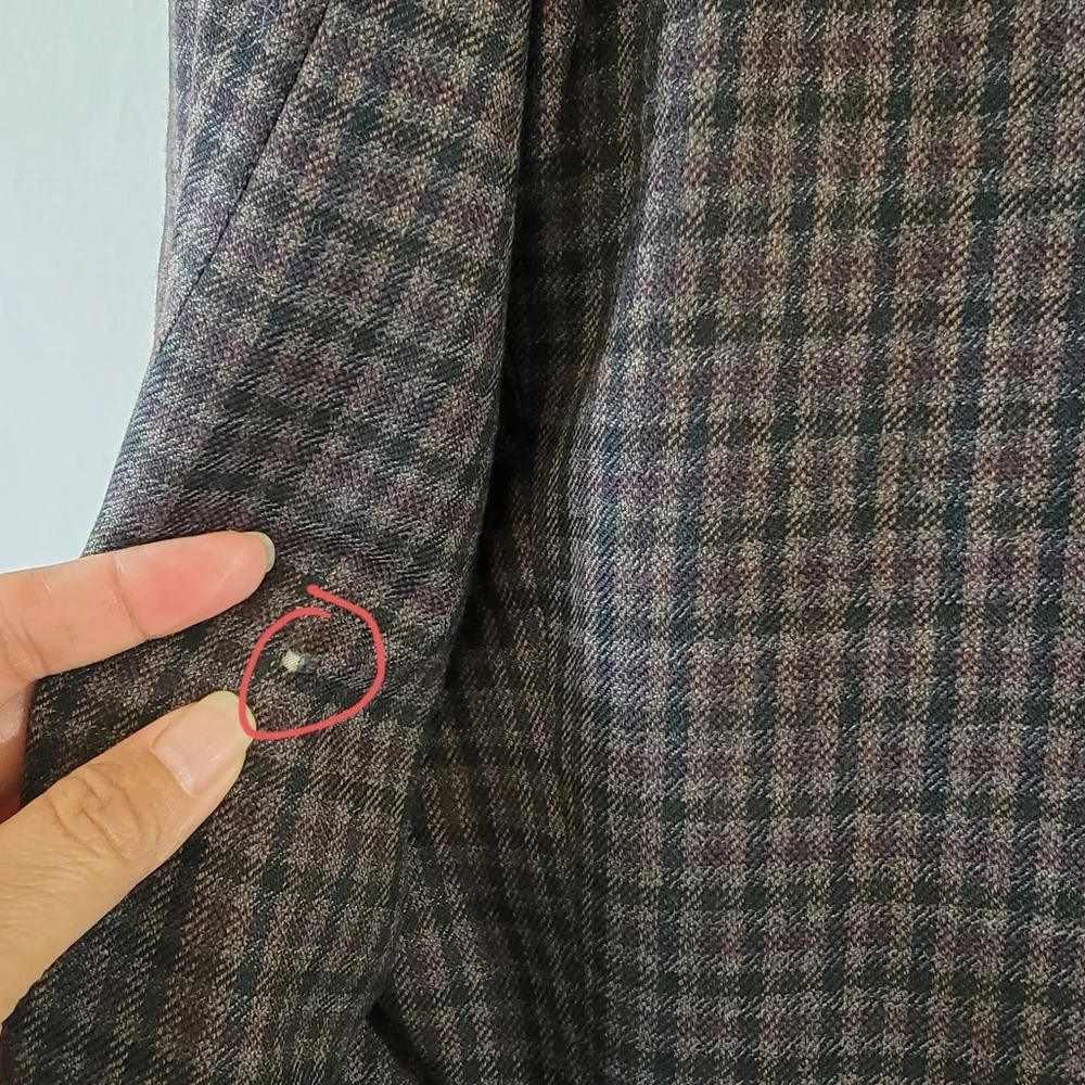 MICHAEL Michael Kors Men's Single Breasted Blazer Sz 50L Gray Plaid 100% Wool